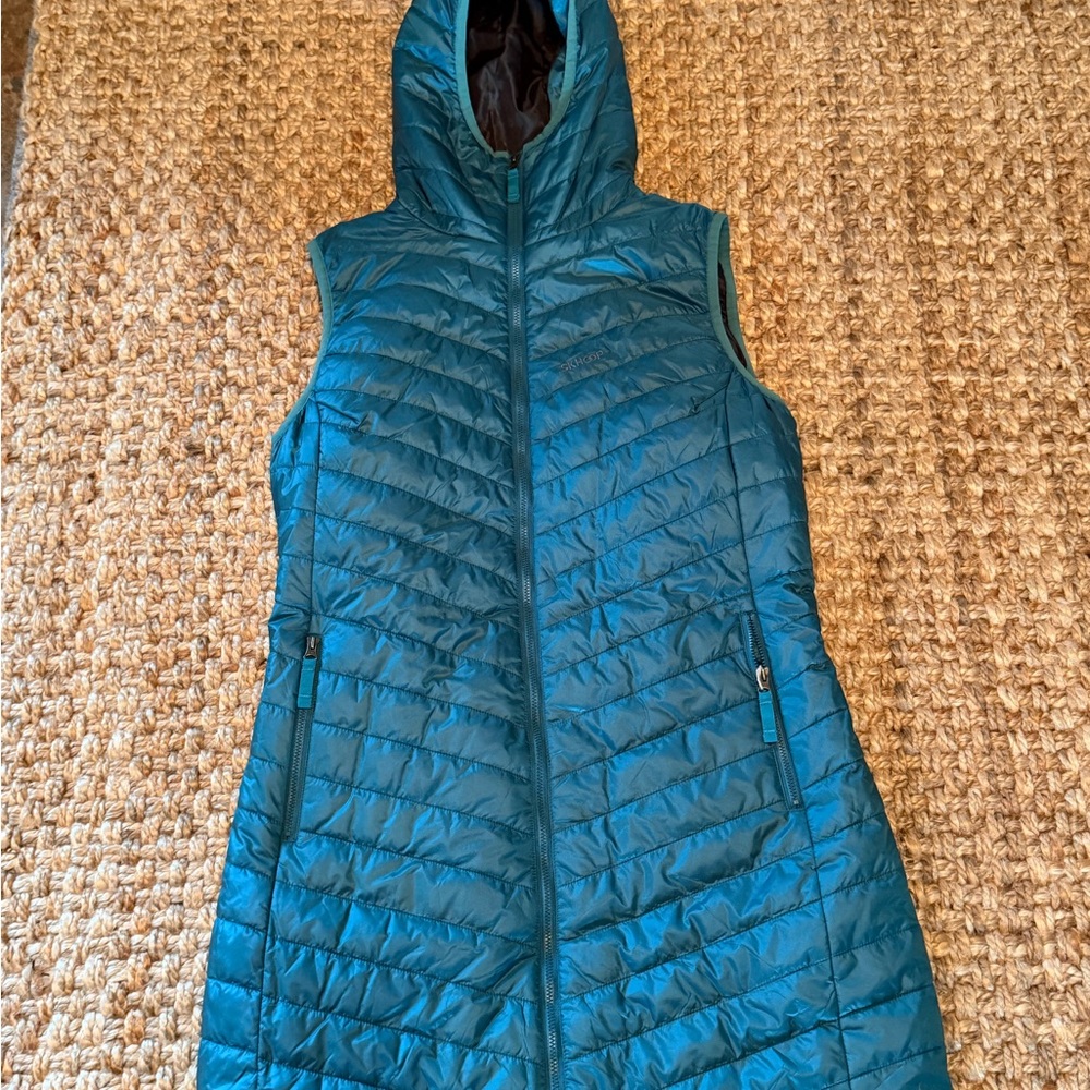 Women's Teal Hooded Puffer Vest